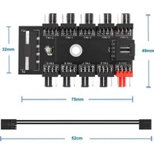 Mythriva Tr 10 Port Fan Çoğaltıcı Hub Kartı Ide Güç Giriş Soketi 12V 3 4