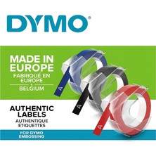 Mythriva Tr 3D Plastik Kabartma Şerit (9 mm x 3 Mt), 3'lü Paket, Siyah/kırmızı/mavi - S0847750