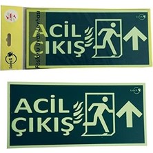 Mythriva Tr Lr-Fu Acil-Çıkış Yazılı Yukarı Ok Yön Gösteren Fosforlu Yön Levhası (1)
