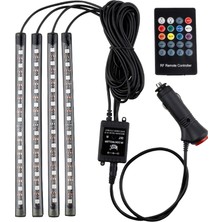 Mythriva Tr Araba LED Şerit Işığı, 4ADET 36 LED Dc 12V Çok Renkli Müzik Araba Iç Aydınlatması Ses Aktif Fonksiyonlu ve Kablosuz Uzaktan Kumandalı Dash Aydınlatma Kiti Altında LED