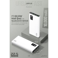 Mythriva Tr 10000MAH Powerbank Pd 22.5W Hızlı Şarj Dijital Ekranlı Taşınabilir Şarj Cihazı Beyaz, 17523