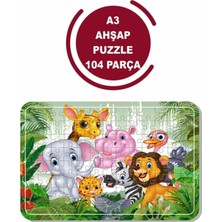 Mythriva Tr Baskı Atölyesi Sevimli Hayvanlar A3 104 Parça Ahşap Puzzle 1518