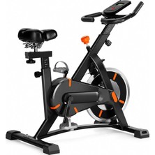 Mythriva Tr Kondisyon Bisikleti Spin Bike Sessiz Kayış Sürüş Sistemli, 5 kg Volanlı Dikey Ev Egzersiz Bisikleti Kademesiz Direnç LCD Ekran Ayarlanabilir Sele Gidon 120 kg Kapasiteli Ev Spor Kardiyo Bisikleti