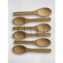 Mythriva Tr Doğal El Yapımı Gürgen Mini Tahta Kaşık 13CM 6'li | Baharat, Bal, Reçel, Kahve, Tuz, Şeker ve Sos Sunumu Için El Yapımı Ahşap Kaşık | Doğal Mutfak Kaşığı