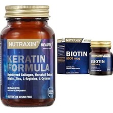 Mythriva Tr Nutraxin Beauty Keratin Formula 60 Tablet Takviye Edici Gıda ve Nutraxin Vitals Biotin 5000 Mcg 30 Tablet Takviye Edici Gıda