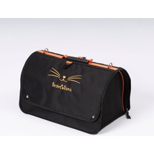 Mythriva Tr Flybag Plastik Dayanıklı Fileli Kedi ve Köpek Taşıma Çantası Seyahat Çantası Gri 45 * 25 * 26CM (Siyah)