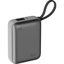 Mythriva Tr PB120 20000MAH Pd 65W Cep Boyu Kompakt Tasarımlı Dijital Göstergeli Powerbank Taşınabilir Süper Hızlı Şarj Cihazı (Gri)