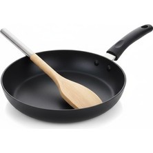 Mythriva Tr HAUS%100 Doğal Akasya Ahşap & Paslanmaz Çelik 3'lü Mutfak Seti | Kaşık, Spatula, Kevgir | Isıya Dayanıklı ve Şık Servis Takımı (Bambu Yan Spatula)