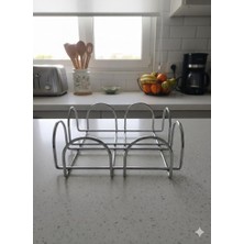 Mythriva Tr 18X18 cm Paslanmaz Metal Kare Peçetelik Modern Sofra Aksesuarı