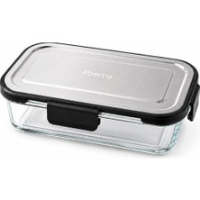 Mythriva Tr Home 1040 ml Cam Saklama Kabı, Kilitli Kapaklı, Fırın ve Mikrodalga Uyumlu, Buzdolabı ve Dondurucuya Uygun, Gıda Temasına Uygun Yemek Saklama Kabı