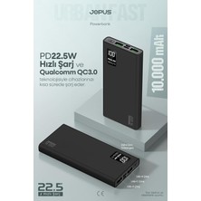 Mythriva Tr 10000MAH Powerbank Pd 22.5W Hızlı Şarj Dijital Ekranlı Taşınabilir Şarj Cihazı Siyah, 17523