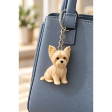 Maygiy Yorkshire Terrier Anahtarlık 3D Figürlü Yorkie Köpek Çanta ve Anahtar Süsü