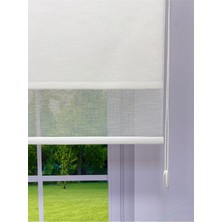 Mythriva Tr Donatti Perde Çiftli Sistem Keten Tül VE%100 Blackout (Karartma) Beyaz Stor Perde 100 x 200
