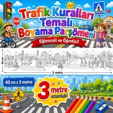 Rengi Alem Trafik Kuralları Temalı Dev Boyama Sayfası 40 cm x 3 M – Okul Öncesi Çocuk Boyama Etkinliği