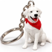 Maygiy Golden Retriever Anahtarlık 3D Figürlü Sevimli Köpek Çanta ve Anahtar Süsü