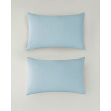 English Home Pure Pamuklu 2'li Yastık Kılıfı 50X70 cm Açık Mavi