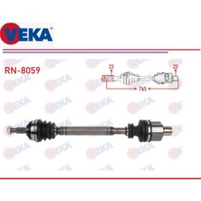Veka Komple Aks Sağ Logan 1 2004-2012 Sandero 1 2008+ 1,4 1,6 1,5dci 1,6 Largus 1,6 765 Mm. 6001548660 RN-8059