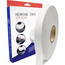 Odea Modern Teknik Tekstil Şerit Ipli Biye Tela 1.5 cm x 100 M - Tek Tarafı Yapışkanlı Tela - Ütü ile Yapıştırılan Tela - Dokumasız Uygulama (Beyaz)