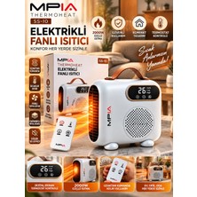 Azurtech 2000W Elektrikli Fanlı Isıtıcı Kumandalı Termostatlı Isı Fanı