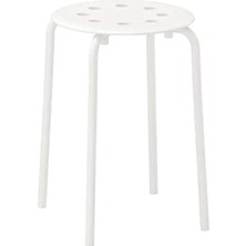 Odea Ikea Marius Tabure, Beyaz (Koltuk Çapı: 0,320 M (12 5/8") Genişlik: 0,400 M (15 3/4") Koltuk Yüksekliği: 0,450 M (17 3/4")) - Metal
