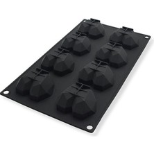 Cesil Elmas Kalp Silikon Pasta ve Kek Kalıbı 8li 175X300 mm