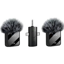 Odea Tr K9-Y2 Kablosuz Taşınabilir 3 In1 Yaka Mikrofonu Tüylü Mini Mic Tak ve Çalıştır Canlı Yayın Vlog Kablosuz Yaka Çift Verici Mikrofon Yüksek Kalite Profesyonel