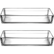 Odea Tr Paşabahçe 2'li Büyük Boy Borcam Premium Dikdörtgen Fırın Kabı, 4350CC, 36,7X25,7X6 cm