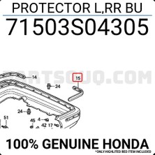 TŞT Honda Civic 1995-1999 Arka Tampon Bandı Sedan Sol (Oem No: 71503S04305)
