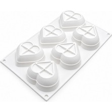 Silikomart Heartix 85 Silikon Pasta ve Kek Kalıbı 6lı Heartix 85