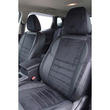 Otom Nissan Qashqai 2014-2021 Araca Özel Koltuk Kılıfı London Design Siyah Siyah Füme