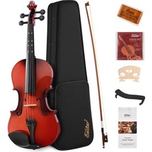 Odea Tr Eva-2 4/4 Keman Seti Tam Boy Fiddle Eva-2 Çocuklar Için Yeni Başlayanlar Için Sert Kılıf, Reçine, Omuz Dayanağı, Yay ve Ekstra Telli Öğrenciler (Klavyede Baskılı Parmak Kılavuzu)