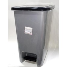 Odea Tr 40 Litre Büyük Boy Pedallı Çöp Kovası Metalik Gri 43X32 H:53CM Arkaplan Kırılmaz Çelik Tel Mekanizma