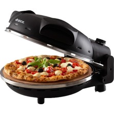 Odea Tr Pizza Fırını Siyah 0917/00 - 1200 Watt, 32 cm Çapında Yüksek Kaliteli Refrakter Taş Plaka, 400°C'YE Çıkabilen Sıcaklık, 5 Farklı Sıcaklık Ayarı, 30 Dakikaya Kadar Zaman Ayarı, Yeniden Isıtma