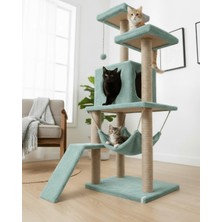 Odea Tr Pet S9 Kedi Tırmalama Kulesi Platformlu 124 cm Turkuaz