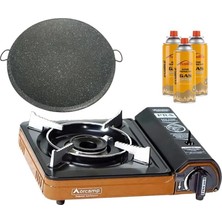 Odea Tr Portatif Kamp Ocağı Turuncu + Granit Katmer + 3 Evolite 227 gr Gaz Kartuşu EVO-003-E2