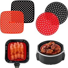 Odea Tr Ivory Air Fryer Silikon Pişirme Matı | Yüksek Isıya Dayanıklı Kare Hava Fritözü Matı, Yapışmaz Delikli Yeniden Kullanılabilir Silikon Pişirme Altlığı (Model: IVO-SL121)