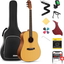Odea Tr Akustik Gitar, Tam Boy 104 cm (41 Inç) Dreadnought Gitar Paketi, Acemi Için Gig Bag Tuner Kayış Telleri ile Capo Penaları (Dag-1)