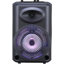 Odea Tr Bluetooth Hoparlör, Parti Hoparlörü, Karaoke Mikrofon, Işıklı, Siyah