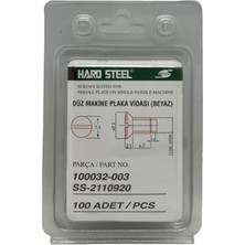 Hard Steel Düz Makine Plaka Vidası Beyaz / 100032-003 100ADET