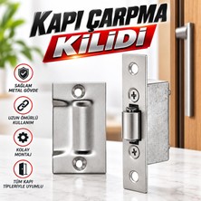 Nzb (1 Adet) Kapı Çarpma Kilidi 20X89 Sağlam Metal Gövde Kapı Kilitleme Sabitleme Aparatı Kolay Montaj