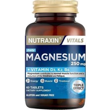 Odea Tr Magnesium Daily 250 Mg | Magnezyum, D3K2 ve B6 Vitaminli | Şeker ve Gluten Içermez | 60 Tablet