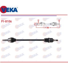 Veka Komple Aks Sağ Palio Albea Siena 1,2 1,4 1,6 / 16V C514 Şanzıman 880 Mm. 46307898 FI-8106