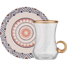 Odea Tr Ethnic 100 ml 12 Parça 6 Kişilik Kulplu Cam Çay Takımı 9-01110131
