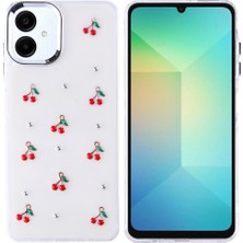 Noktaks Galaxy A06 Uyumlu Kılıf Airbag Tasarımlı Simli Şeffaf Kutup Kapak - Kiraz - T36311