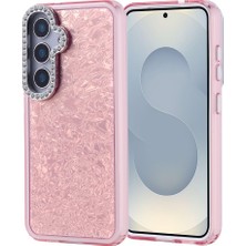 Noktaks Galaxy S24 Uyumlu Kılıf Taşlı Tasarımlı Koruyucu Kapi Kapak - Pembe - T36881