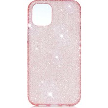 Noktaks iPhone 12 Mini Uyumlu Kılıf Simli Koruyucu Eni Kapak - Pembe - T15282