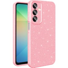 Noktaks Galaxy A16 Uyumlu Kılıf Kamera Korumalı Simli Lüks Koton Kapak - Açık Pembe - T36800