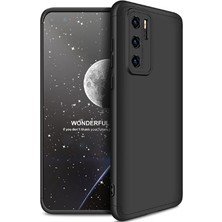 Noktaks Huawei P40 Pro Uyumlu Kılıf Alt Üst Geçmeli 3 Parça Ays Kapak - Siyah - T13783