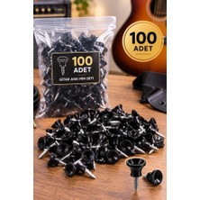 Midex PM1-100X Siyah Plastik Gitar Askı Pimi Vidalı Omuz Askısı Bağlantı Aparatı 100'LÜ