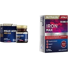 Odea Tr Vitals Folic Acid 400 Mcg 100 Kapsül Takviye Edici Gıda ve Nutraxin Iron Max 17 Mg 30 Tablet - Demir, C Vitamini, B6 Vitamini, Folik Asit, B12